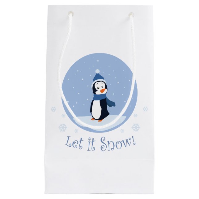 Bolsa De Regalo Pequeña ¡Que La Nieve! (Pingüino) (Anverso)