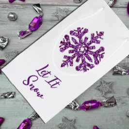 Bolsa De Regalo Pequeña Que Nieva El Picado De Nieve Morado