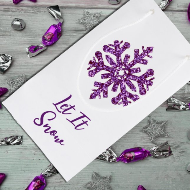 Bolsa De Regalo Pequeña Que Nieva El Picado De Nieve Morado (Subido por el creador)