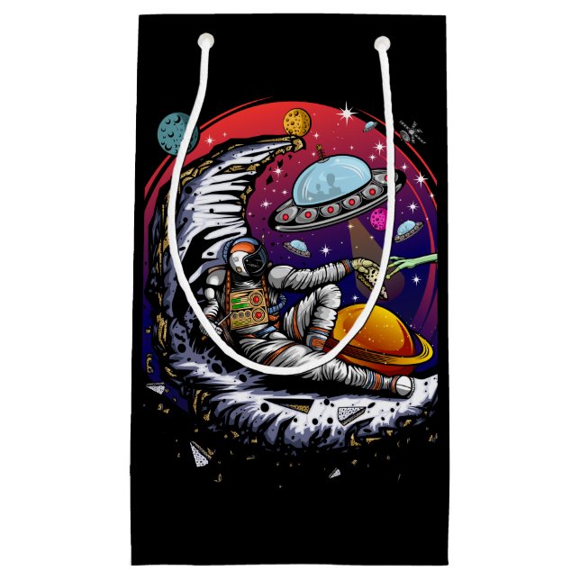 Bolsa De Regalo Pequeña Queso de la luna espacial (Anverso)