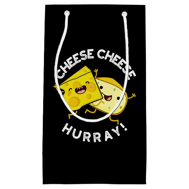 Bolsa De Regalo Pequeña Queso queso Hurray Funny Cheese Pun Dark BG (Anverso)
