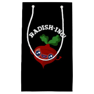 Bolsa De Regalo Pequeña Radish-ing Gracioso Veggie Radish Pun Dark BG