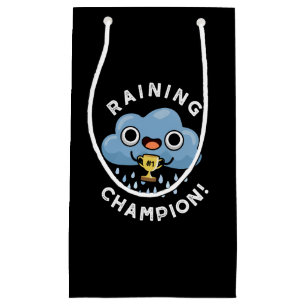 Bolsa De Regalo Pequeña Rain Champ Funny Weather Rain Cloud Pun Dark BG
