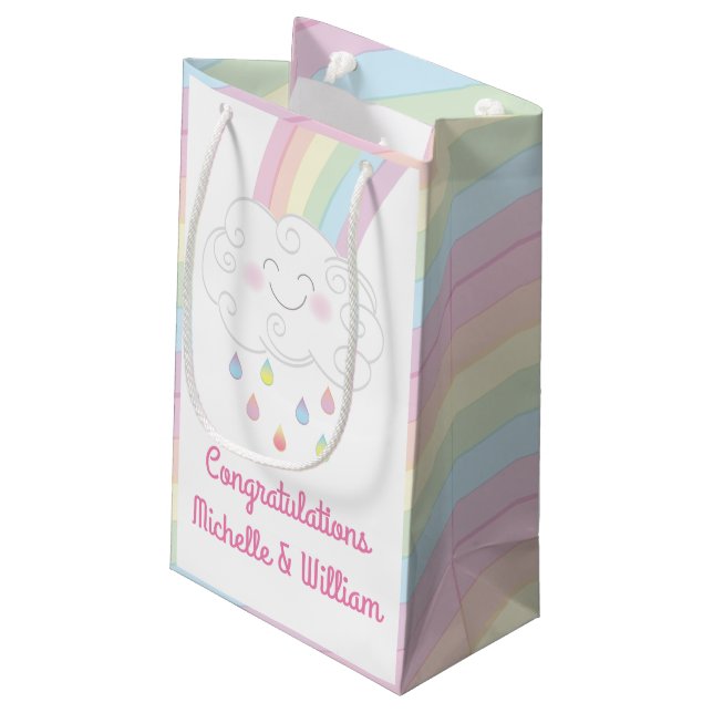 Bolsa De Regalo Pequeña Rainbow Baby Shower (Angulo reverso)
