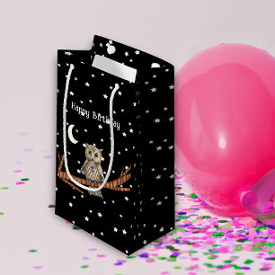 Bolsa De Regalo Pequeña Rama de collares de cristal de búho de cumpleaños 