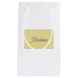 Bolsa De Regalo Pequeña Rama de olivo en verde salvia con monograma de nom