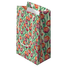 Bolsa De Regalo Pequeña Ramo de tulipanes verde oliva