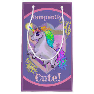 Bolsa De Regalo Pequeña Rampantly Cute Unicorn