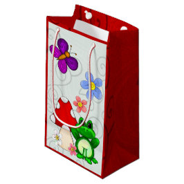 Bolsa De Regalo Pequeña Rana feliz en primavera