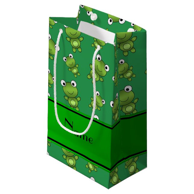 Bolsa De Regalo Pequeña Ranas verdes conocidas personalizadas (Angulo Anverso)