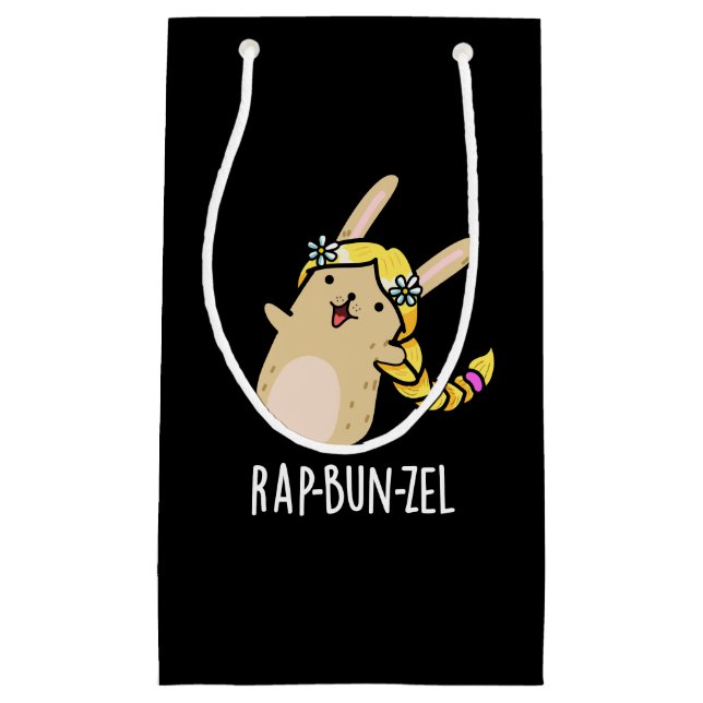 Bolsa De Regalo Pequeña Rap-bun-zel Funny Bunny Pun Dark BG (Anverso)
