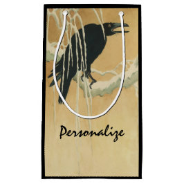 Bolsa De Regalo Pequeña Raven en una rama de árbol