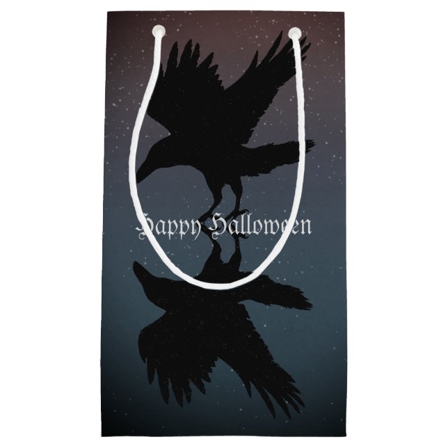 Bolsa De Regalo Pequeña Ravens Birds Night Starry Sky Grunge (Anverso)