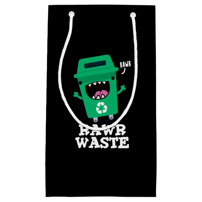 Bolsa De Regalo Pequeña Rawaste Waste Funny Garbage Trash Pun Dark BG (Anverso)