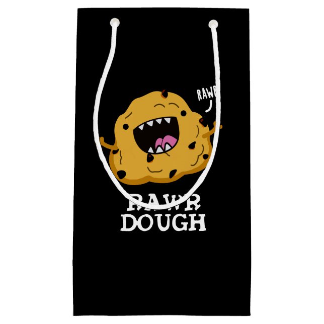 Bolsa De Regalo Pequeña Rawr Dough Funny Food Pun Dark BG (Anverso)