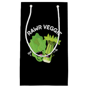 Bolsa De Regalo Pequeña Rawr Veggie Funny Food Pun Dark BG