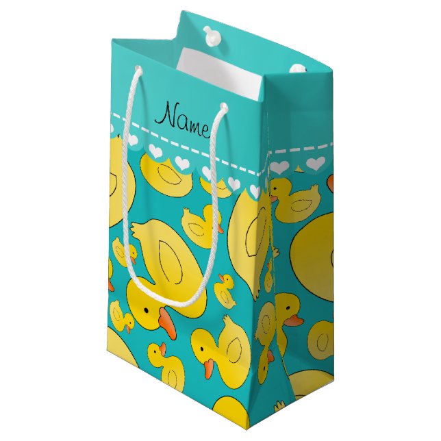 Bolsa De Regalo Pequeña Raya azul de los rubberducks conocidos de encargo (Angulo Anverso)