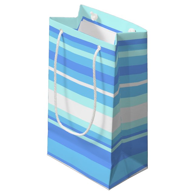 Bolsa De Regalo Pequeña Rayas azul cielo (Angulo Anverso)