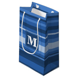 Bolsa De Regalo Pequeña Rayas azules monograma