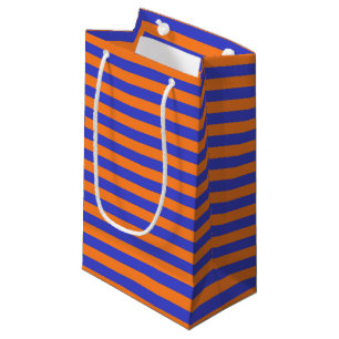 Bolsa De Regalo Pequeña Rayas azules y anaranjadas