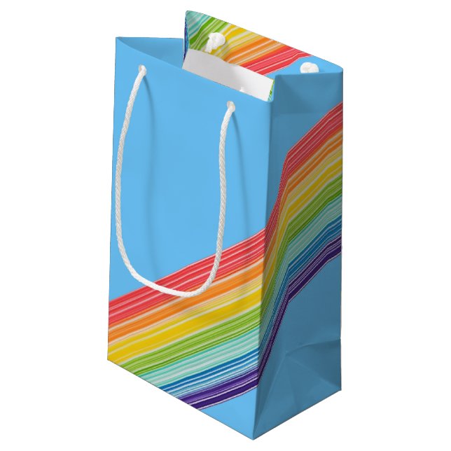 Bolsa De Regalo Pequeña Rayas de arco iris diagonales (Angulo reverso)