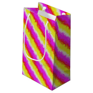Bolsa De Regalo Pequeña Rayas de arco iris rosado de Artdeco