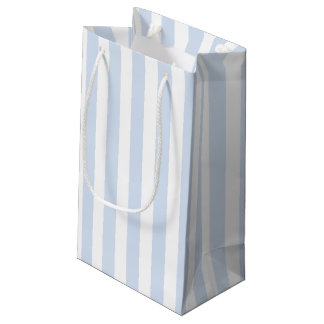 Bolsa De Regalo Pequeña Rayas de caramelo azul pálido y blanco