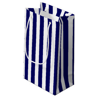 Bolsa De Regalo Pequeña Rayas de caramelo azul y blanco de la marina