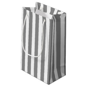 Bolsa De Regalo Pequeña Rayas de caramelo gris y blanco