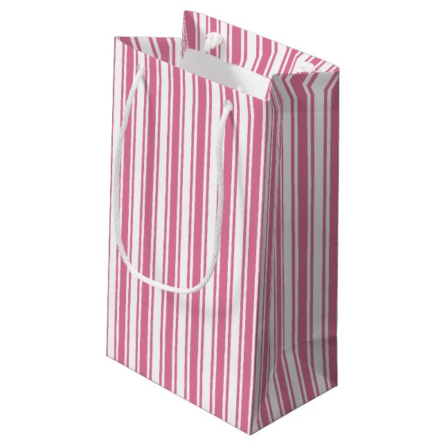 Bolsa De Regalo Pequeña Rayas de caramelo rosa y blanco (Angulo reverso)