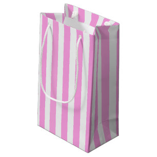 Bolsa De Regalo Pequeña Rayas de caramelo rosa y blanco