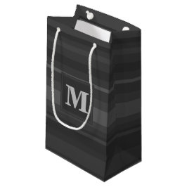 Bolsa De Regalo Pequeña Rayas de carbón con monograma