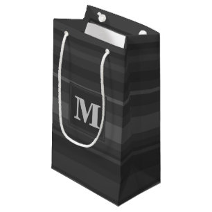 Bolsa De Regalo Pequeña Rayas de carbón con monograma