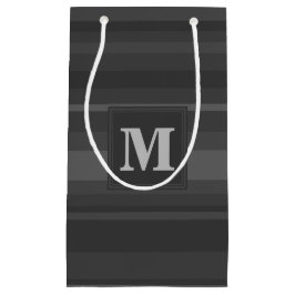 Bolsa De Regalo Pequeña Rayas de carbón con monograma