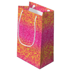 Bolsa De Regalo Pequeña Rayas de purpurina,BOLSA de REGALO amarillo rosado