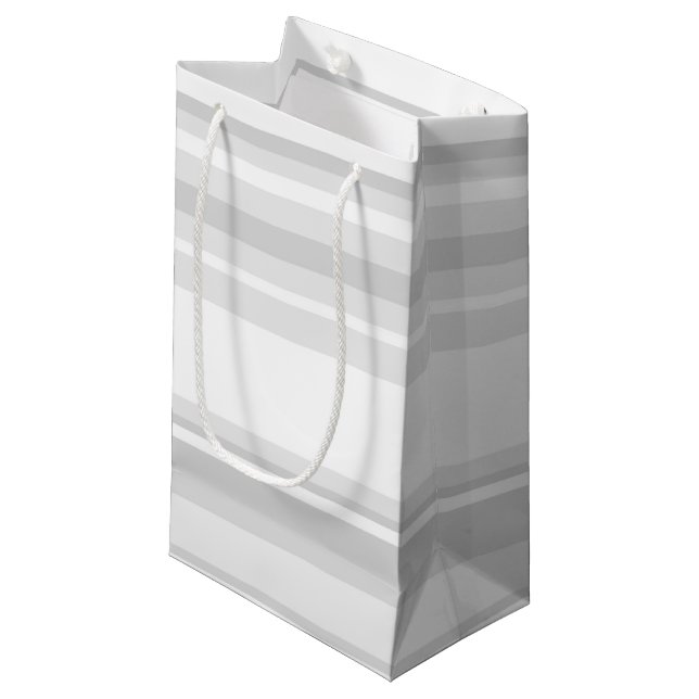 Bolsa De Regalo Pequeña Rayas gris claro (Angulo Anverso)