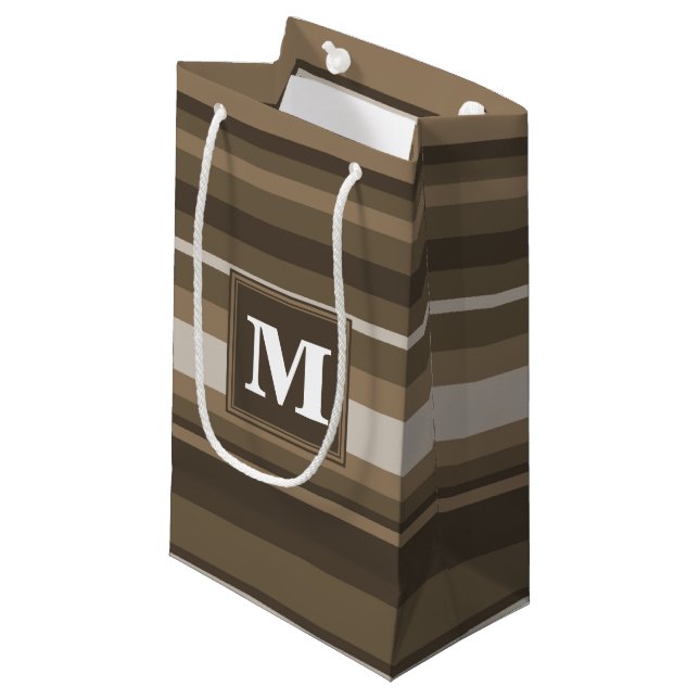 Bolsa De Regalo Pequeña Rayas marrones (Angulo Anverso)
