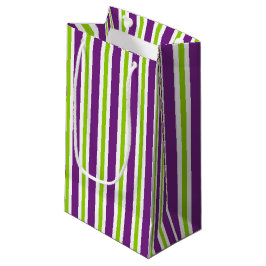 BOLSA DE REGALO PEQUEÑA RAYAS PURPURA VERDE BLANCO HALLOWEEN