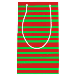Bolsa De Regalo Pequeña Rayas rojas y verdes