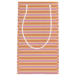 Bolsa De Regalo Pequeña Rayas rosadas naranja