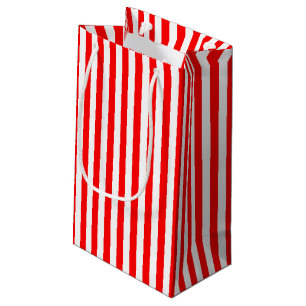 Bolsa De Regalo Pequeña Rayas verticales de tamaño medio rojas y blancas
