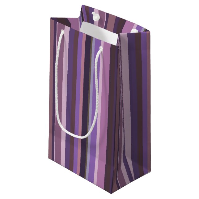 Bolsa De Regalo Pequeña Rayas verticales malvas (Angulo Anverso)