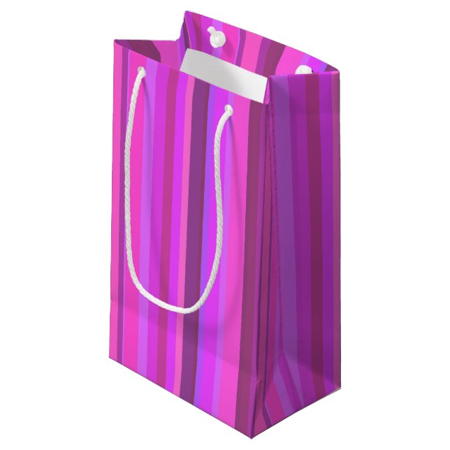Bolsa De Regalo Pequeña Rayas verticales rosas (Angulo Anverso)