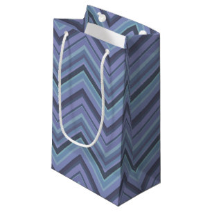 Bolsa De Regalo Pequeña Rayas zigzag de color azul