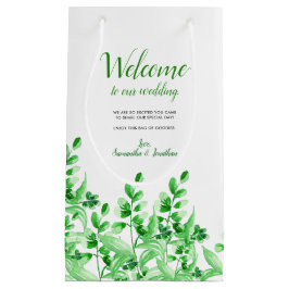 Bolsa De Regalo Pequeña Recepción verde del follaje el | de la acuarela a