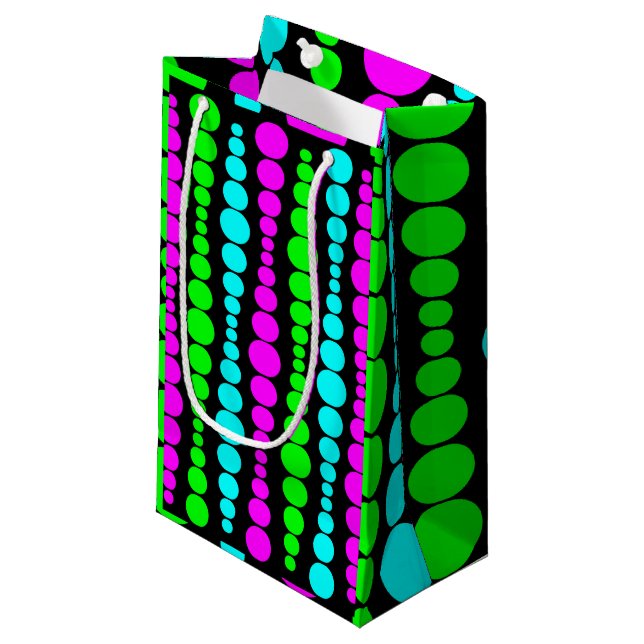 Bolsa De Regalo Pequeña Rectángulos Modernos de Neón (Angulo Anverso)