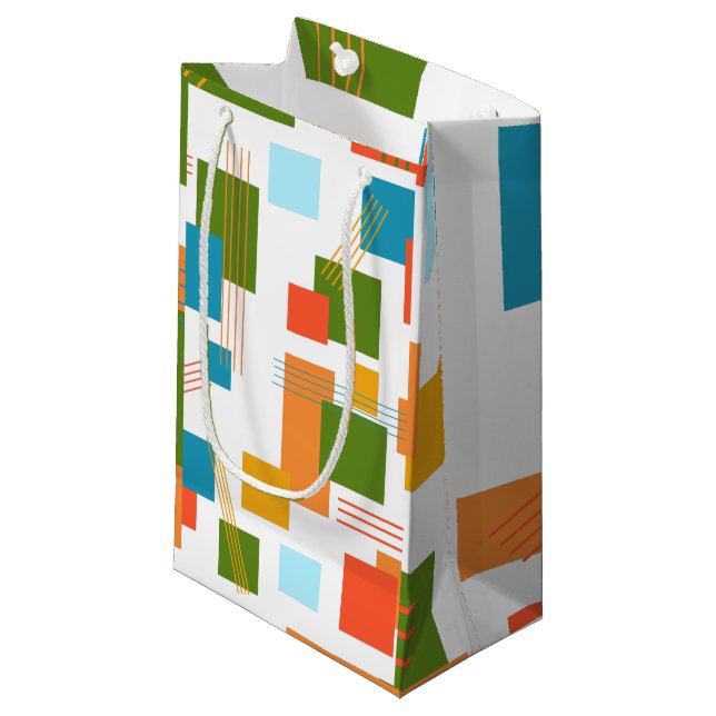 Bolsa De Regalo Pequeña Rectángulos y líneas abstractos (Angulo Anverso)