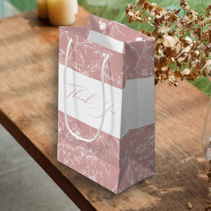 Bolsa De Regalo Pequeña Recuerdo Atemporal Floral Rosa Favor para Baby Sho