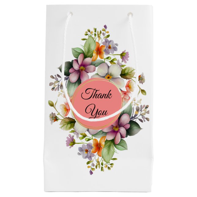 Bolsa De Regalo Pequeña Recuerdo de Despedida de Soltera con Flores Silves (Anverso)