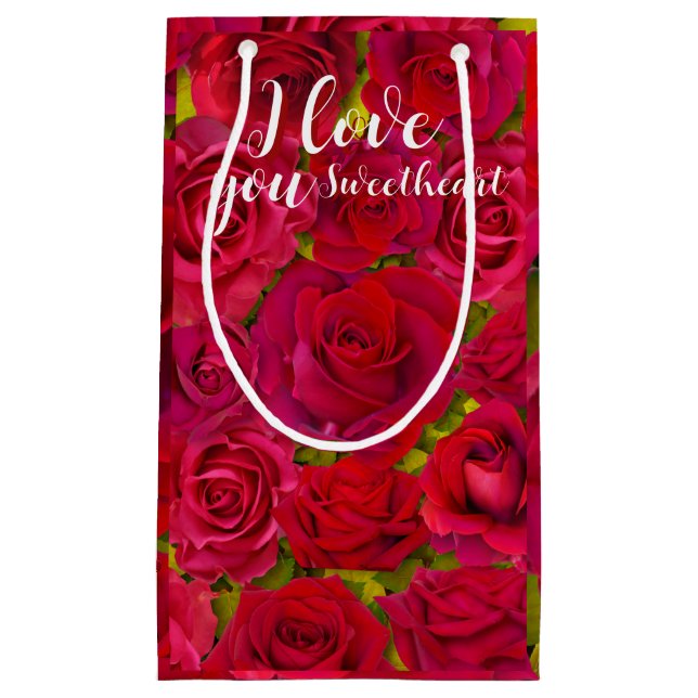 Bolsa De Regalo Pequeña Red Roses I  Love you Name (Anverso)